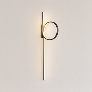 Luminária Arandela Moderna Minimalista Metal Linear Preto LED Blended