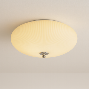 Luminária de Teto Plafon Sobrepor Redondo Moderno Minimalista Vidro Metal Globo Off-white LED Gusto
