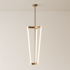 Luminária Pendente Moderna Minimalista LED Metal Lueur - 32x70cm / Branco Quente (3000K) - ORNE™