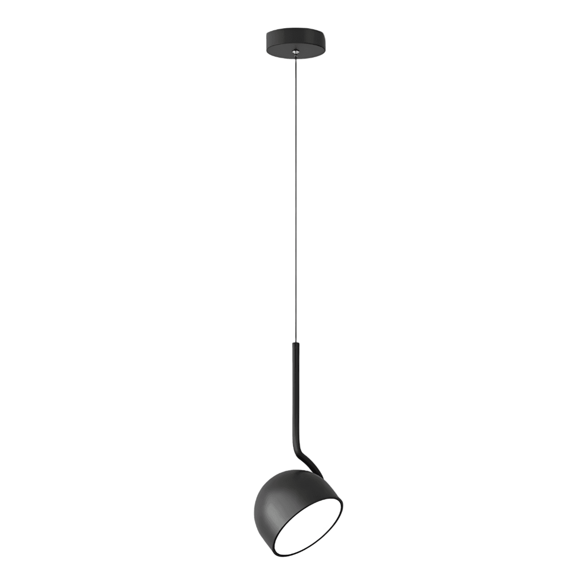 Luminária Pendente Moderna Minimalista Metal LED Delft - Preto / Branco Quente (3000K)