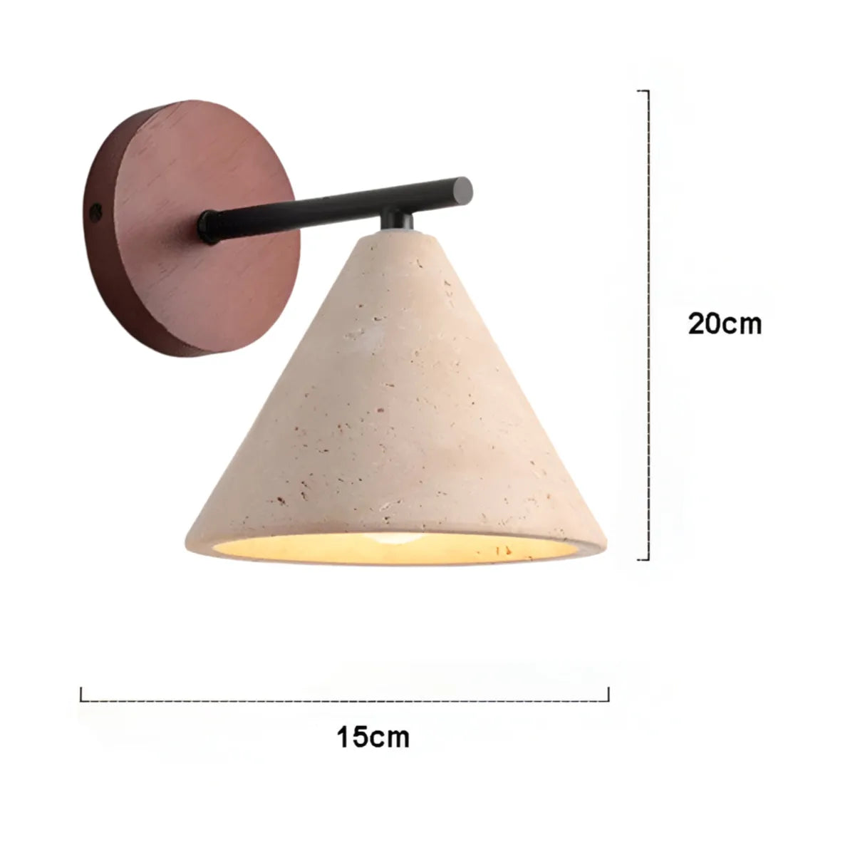 Luminária Arandela Moderna Minimalista Mármore Travertino Kora