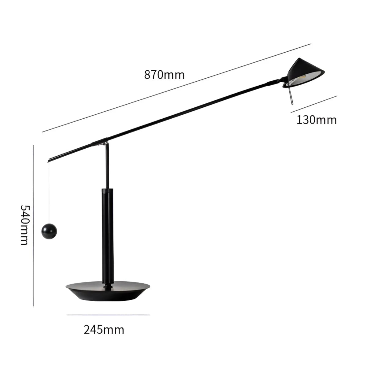 Luminária de Mesa Abajur Moderna Minimalista LED Metal Preto Flux