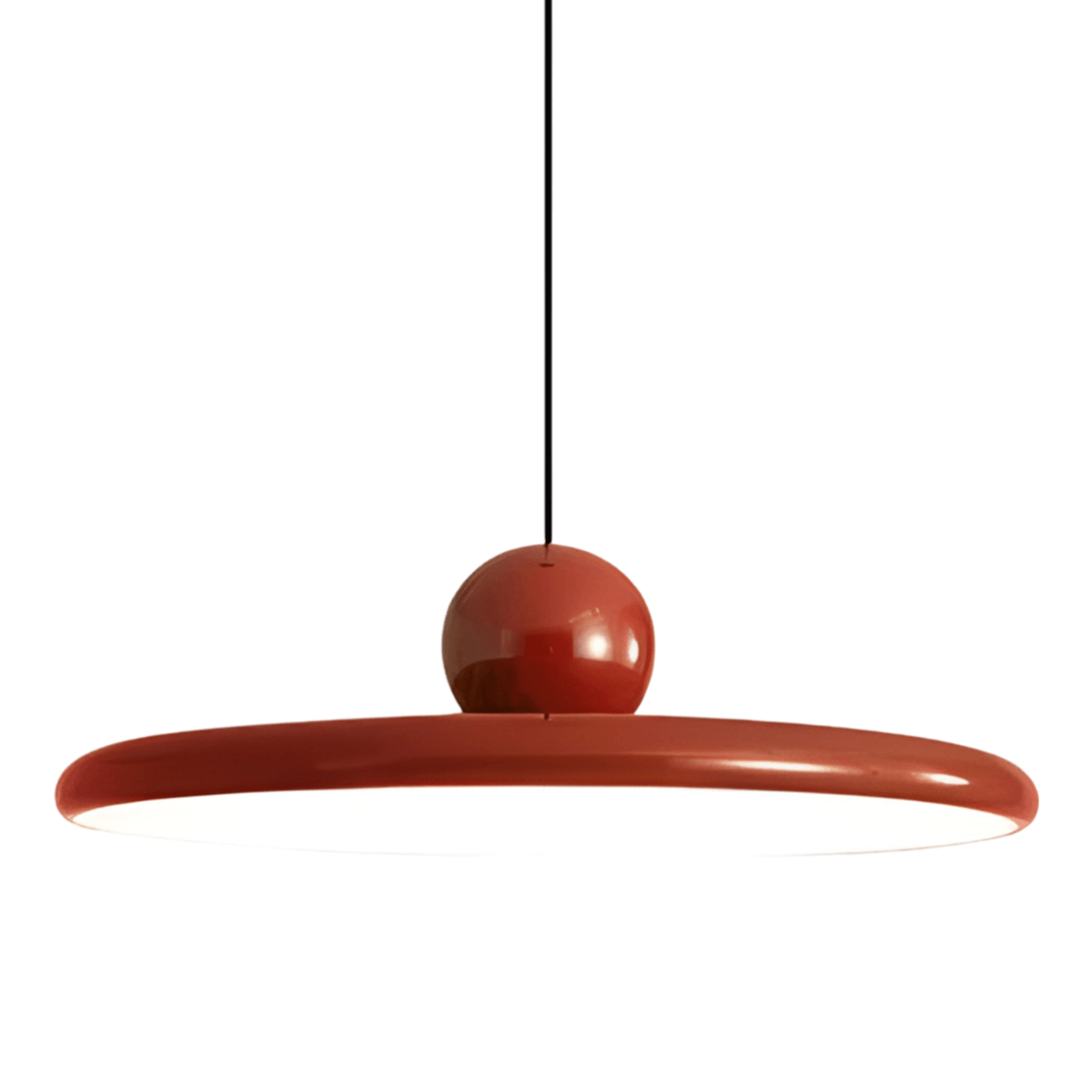 Luminaria Pendente Moderna Minimalista Metal LED River - Vermelho / Branco Quente (3000K)