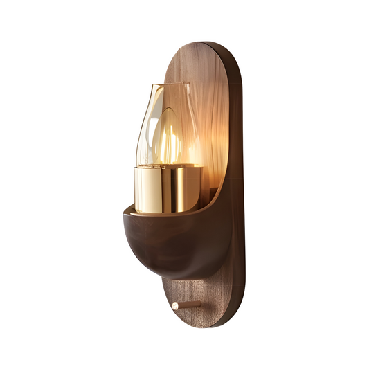 Luminária Arandela Moderna Minimalista Madeira Meru