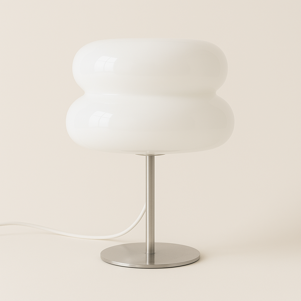 Luminária de Mesa Moderna Minimalista Metal Vidro Bauhaus