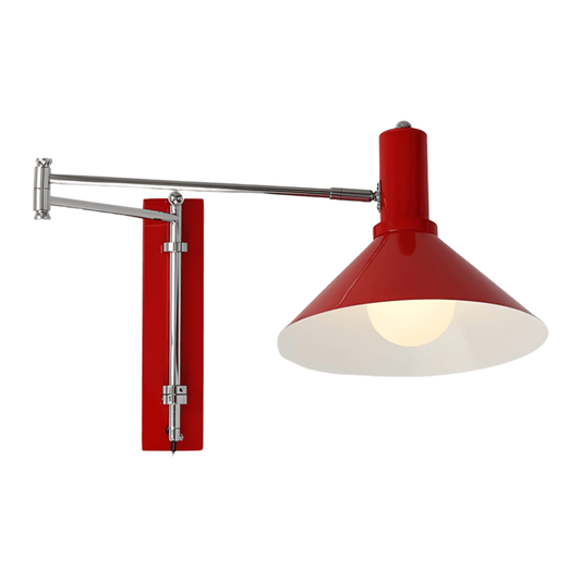 Luminária Arandela Moderna Minimalista Articulada Metal Flair - Vermelho / Sem plugue