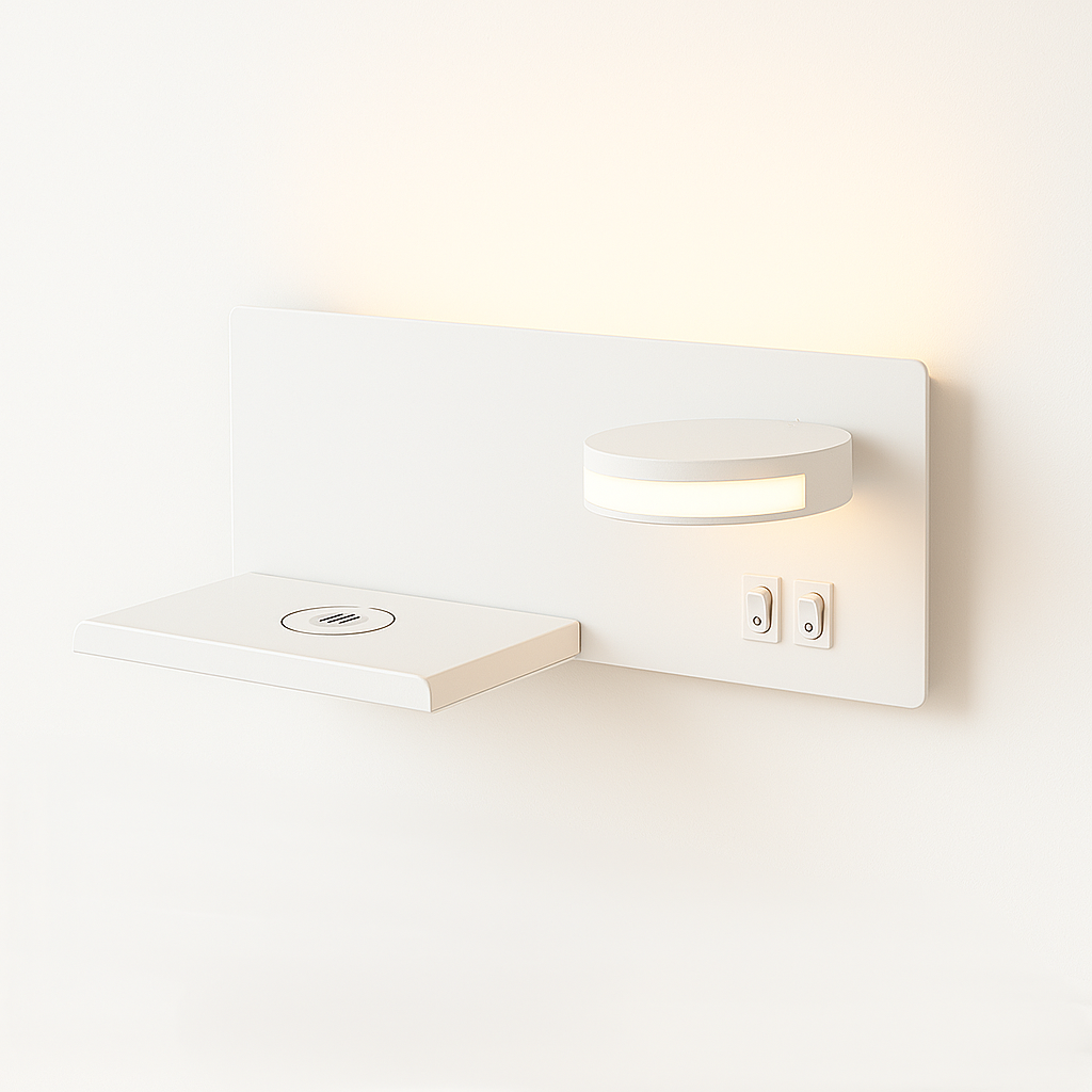 Luminária Arandela Moderna Minimalista USB Carregador Indução Metal LED Tumy