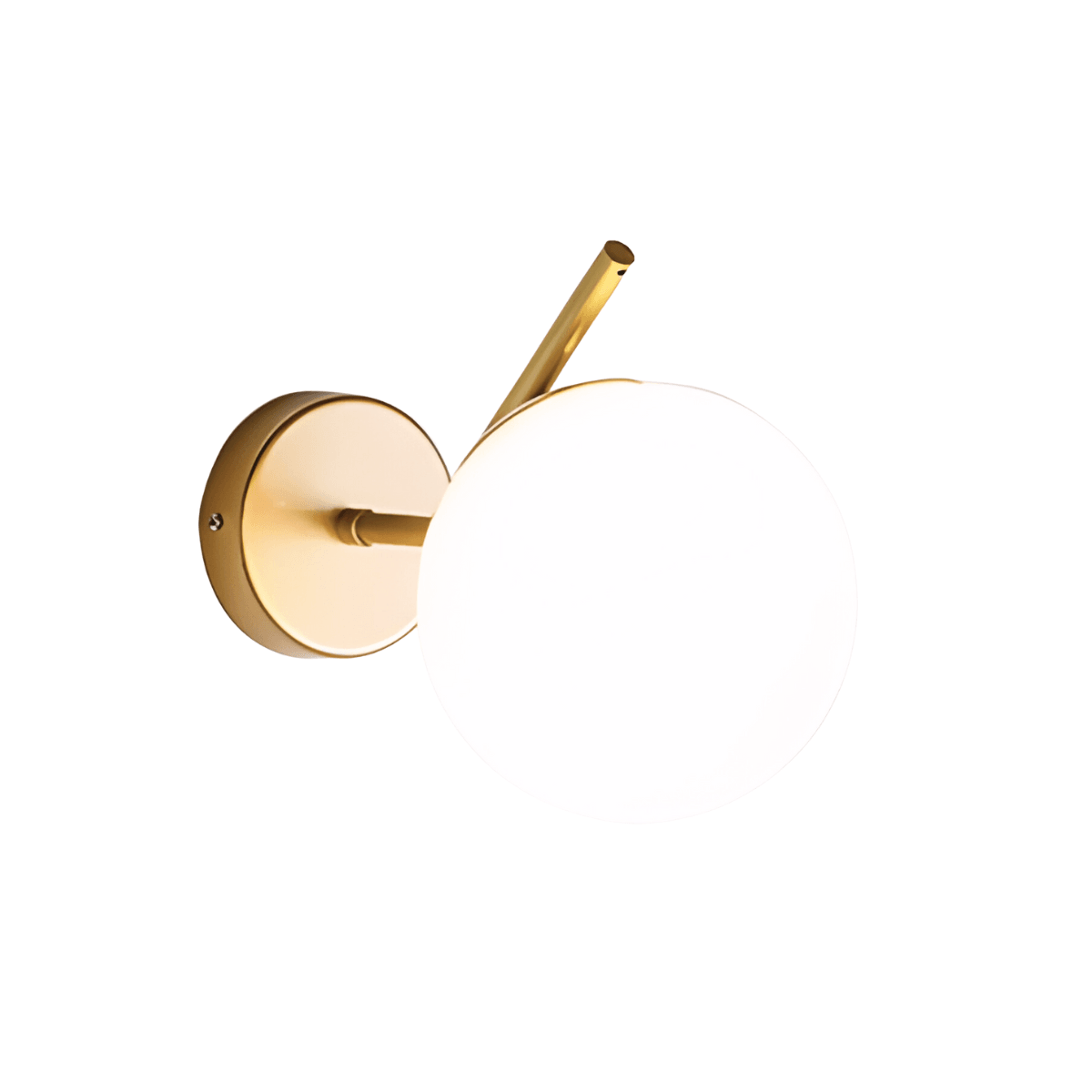 Luminária Arandela Moderna Minimalista Globo Bola Vidro Harp - Dourado / Fosco / Branco Quente (3000K)