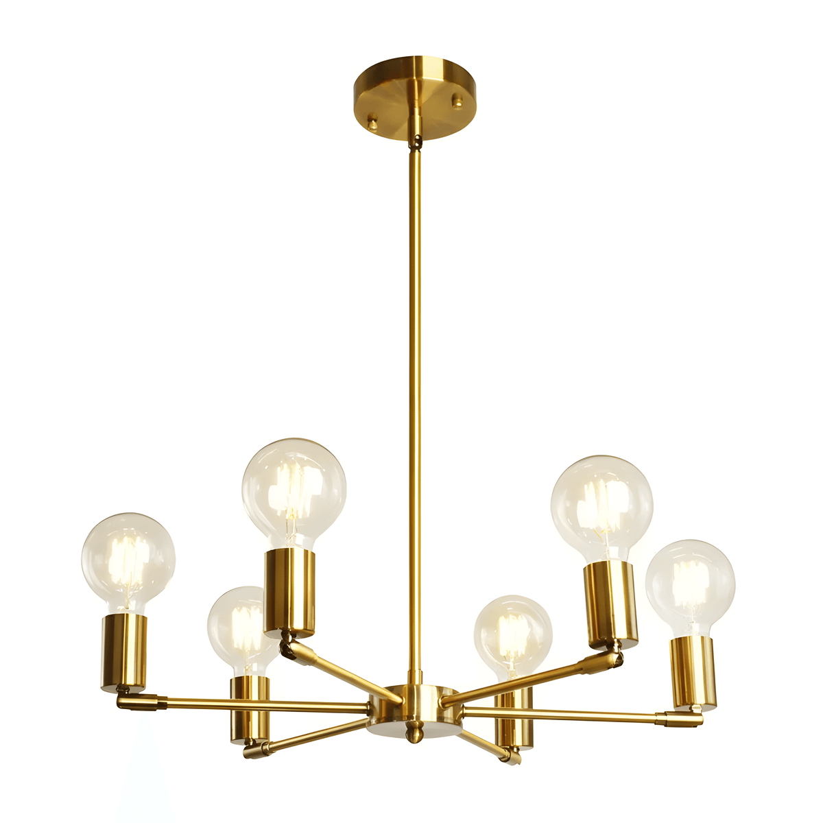 Luminária Pendente Moderna Minimalista Metal Sputnik Zeno - Dourado / Ø68cm