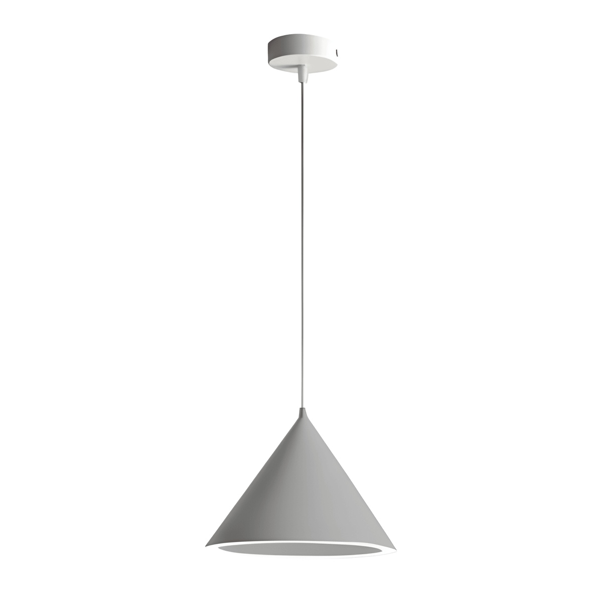 Luminária Pendente Moderna Minimalista LED Giza - Cinza / Ø21cm / Branco Quente (3000K)