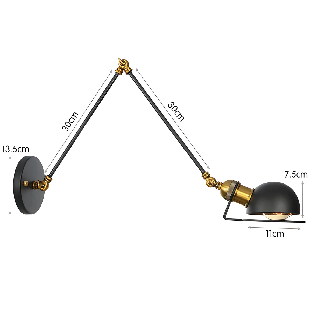 Luminária Arandela Moderna Minimalista Industrial Articulada Metal Ray