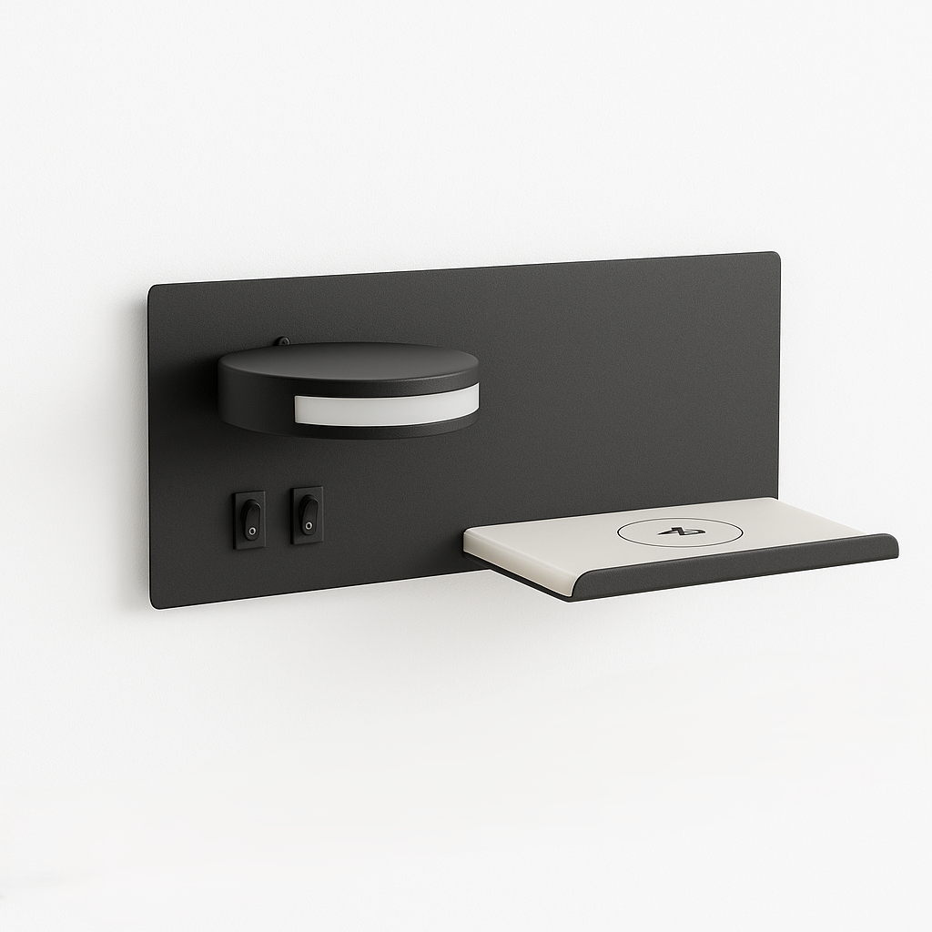 Luminária Arandela Moderna Minimalista USB Carregador Indução Metal LED Tumy