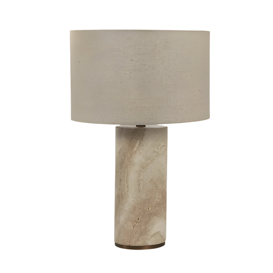 Luminária de Mesa Abajur Moderna Minimalista Mármore Tecido Zeff