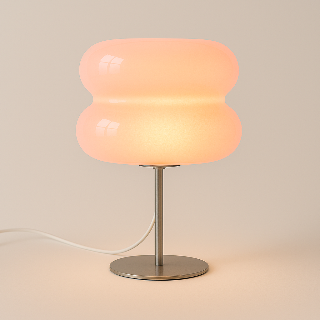 Luminária de Mesa Moderna Minimalista Metal Vidro Bauhaus