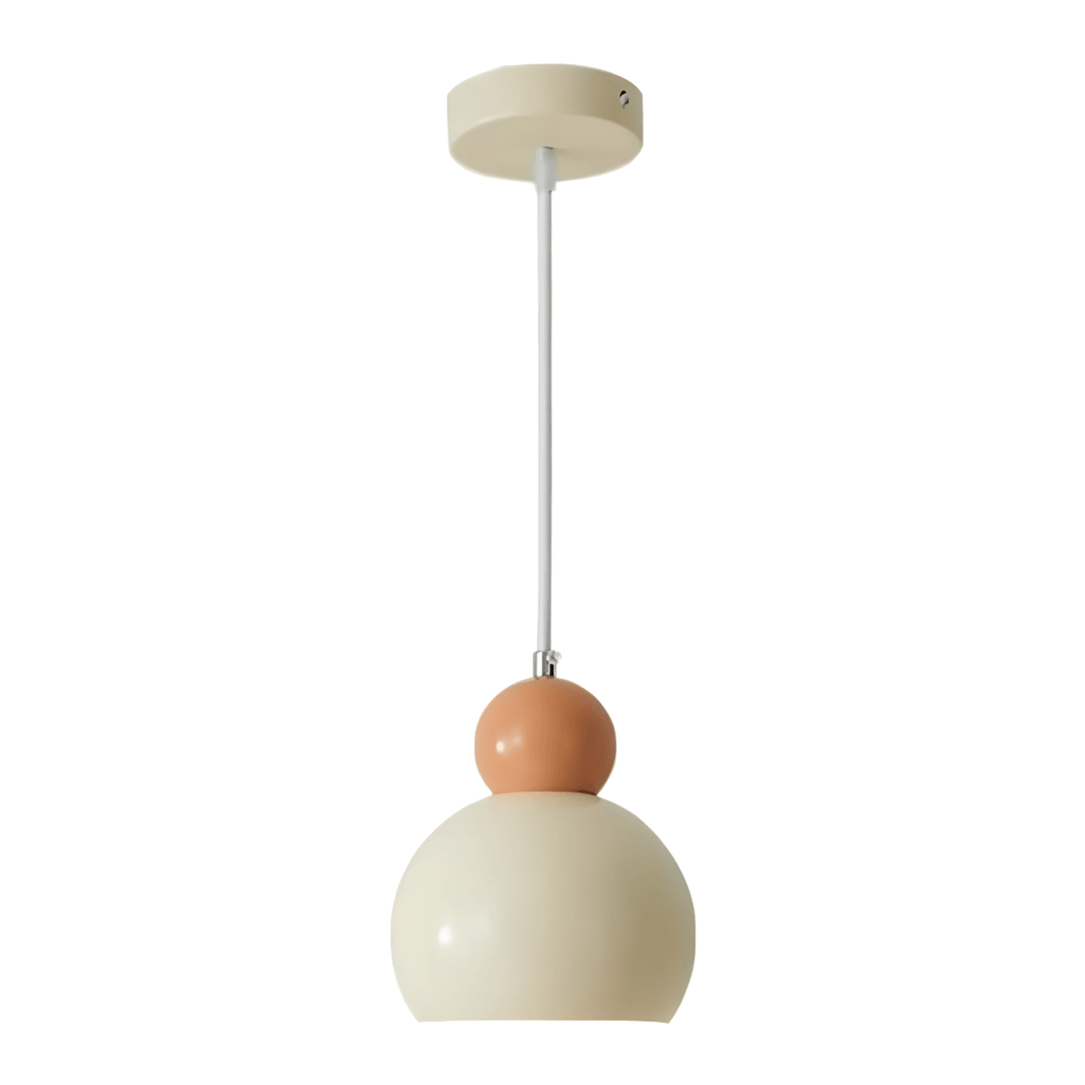 Luminária Pendente Moderna Minimalista Metal Pretti - Laranja e Bege / Branco Quente (3000K)