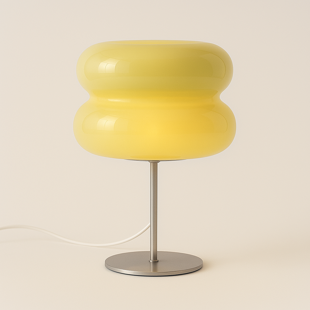 Luminária de Mesa Moderna Minimalista Metal Vidro Bauhaus