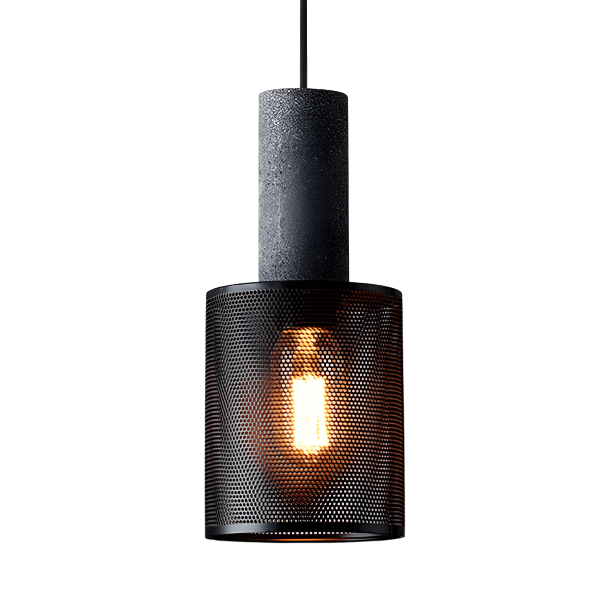 Luminária Pendente Moderna Industrial Metal Granilite Aramado Razzi - Ø12,5x28cm