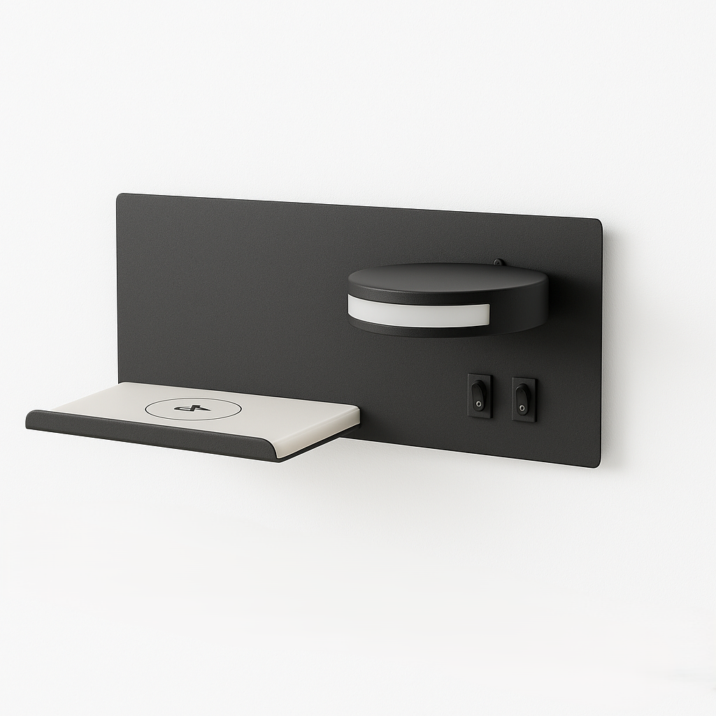 Luminária Arandela Moderna Minimalista USB Carregador Indução Metal LED Tumy