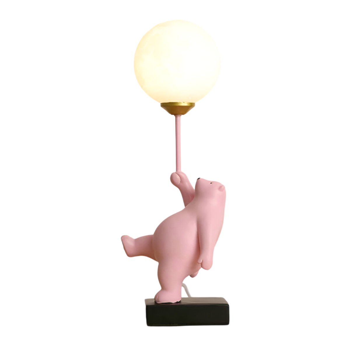 Luminária de Mesa Abajur Moderna Infantil Resina Globo Bear