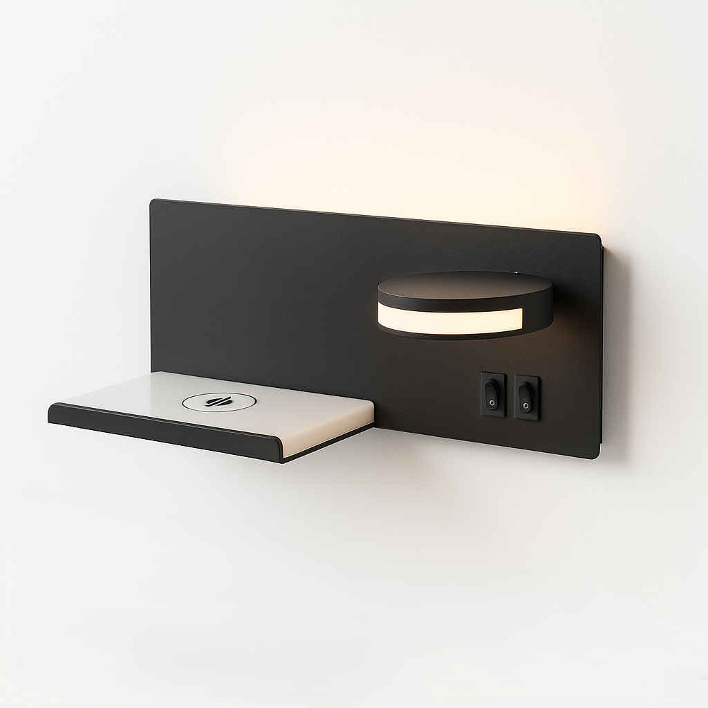 Luminária Arandela Moderna Minimalista USB Carregador Indução Metal LED Tumy