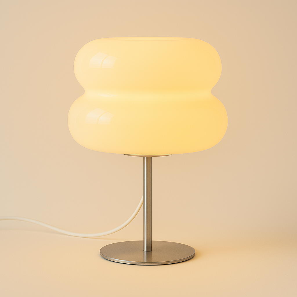 Luminária de Mesa Moderna Minimalista Metal Vidro Bauhaus