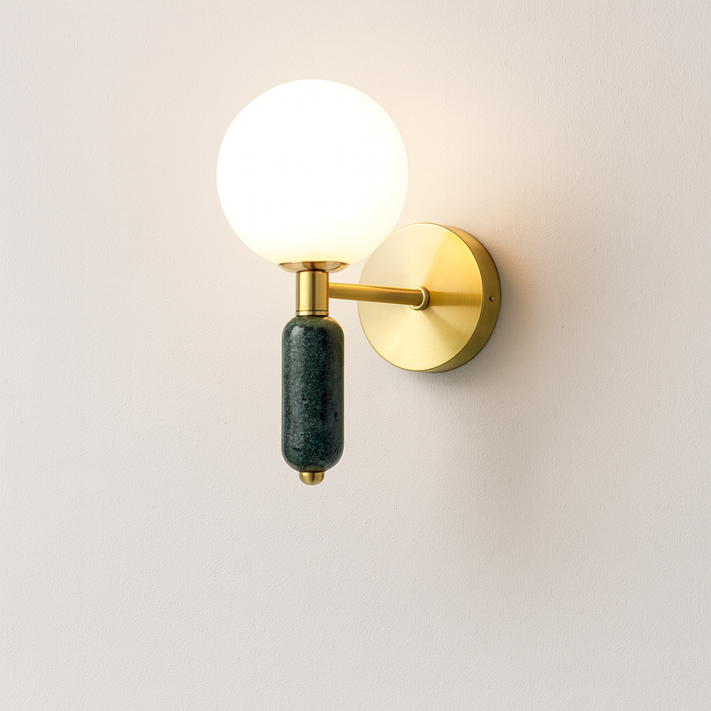 Luminária Arandela Moderna Minimalista Metal Mármore Sumy
