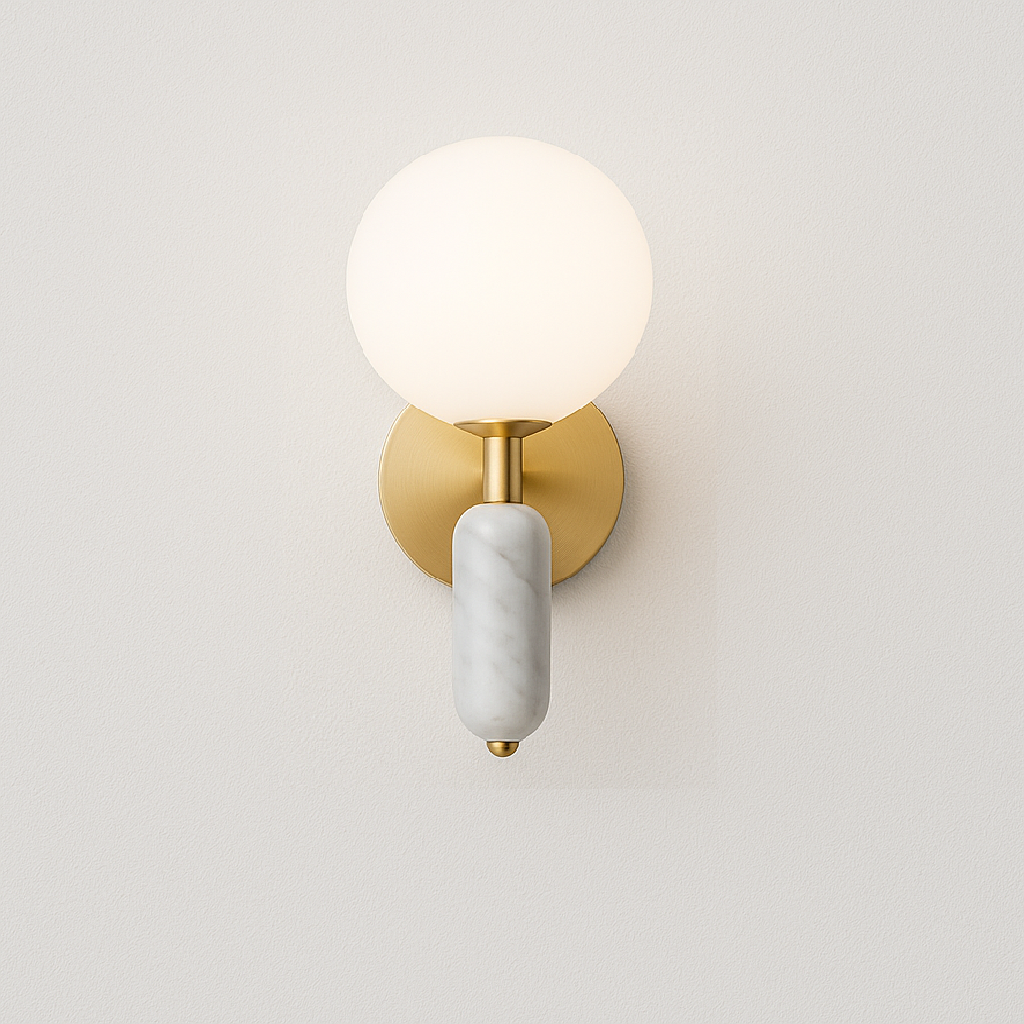 Luminária Arandela Moderna Minimalista Metal Mármore Sumy