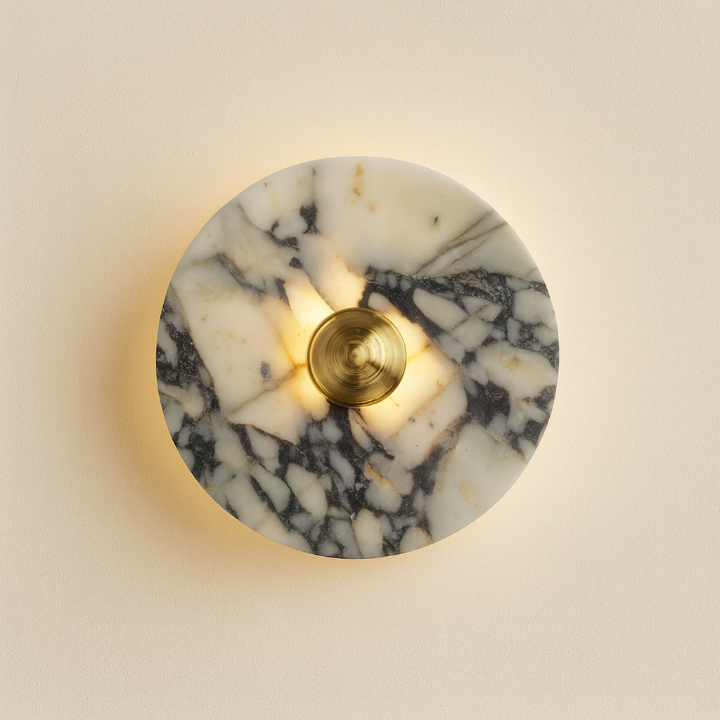 Luminária Arandela Moderna Minimalista LED Mármore Metal Rivne
