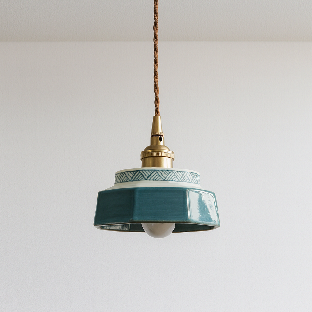 Luminária Pendente Moderna Minimalista Cerâmica Cherni