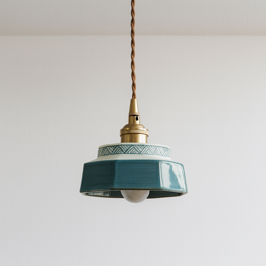 Luminária Pendente Moderna Minimalista Cerâmica Cherni