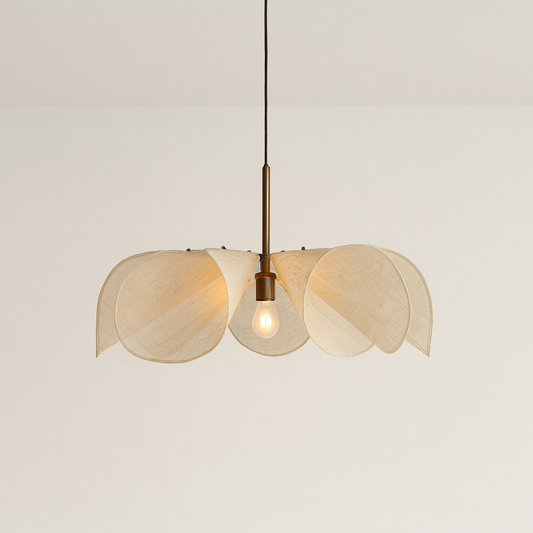 Luminária Pendente Moderna Minimalista Tecido Metal Vidro Slovian