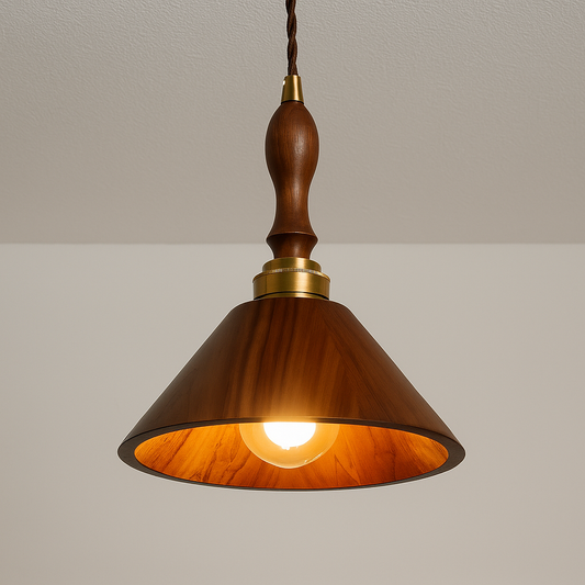 Luminária Pendente Moderna Minimalista Madeira Fargon