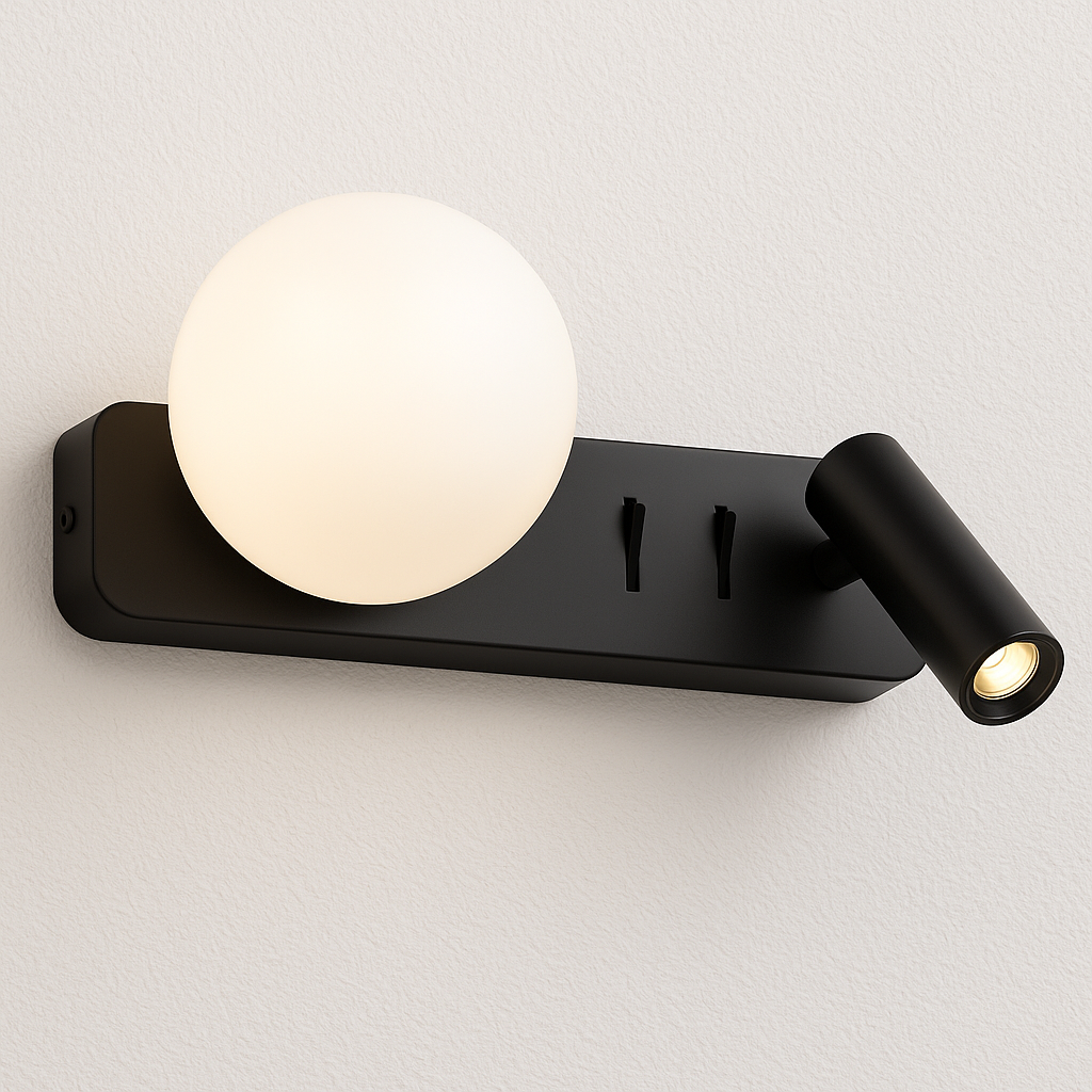 Luminária Arandela Moderna Minimalista Globo Bola Vidro Spot Direcionável Lumo