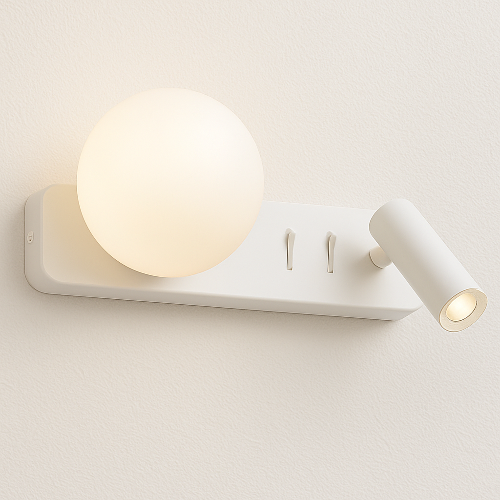 Luminária Arandela Moderna Minimalista Globo Bola Vidro Spot Direcionável Lumo