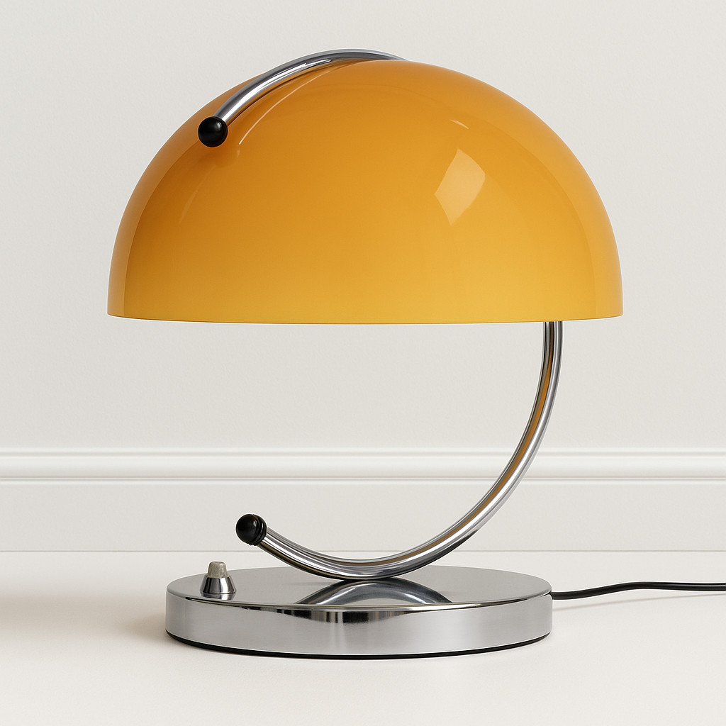 Luminária De Mesa Abajur Minimalista Tecido Metal Vidro Nezu