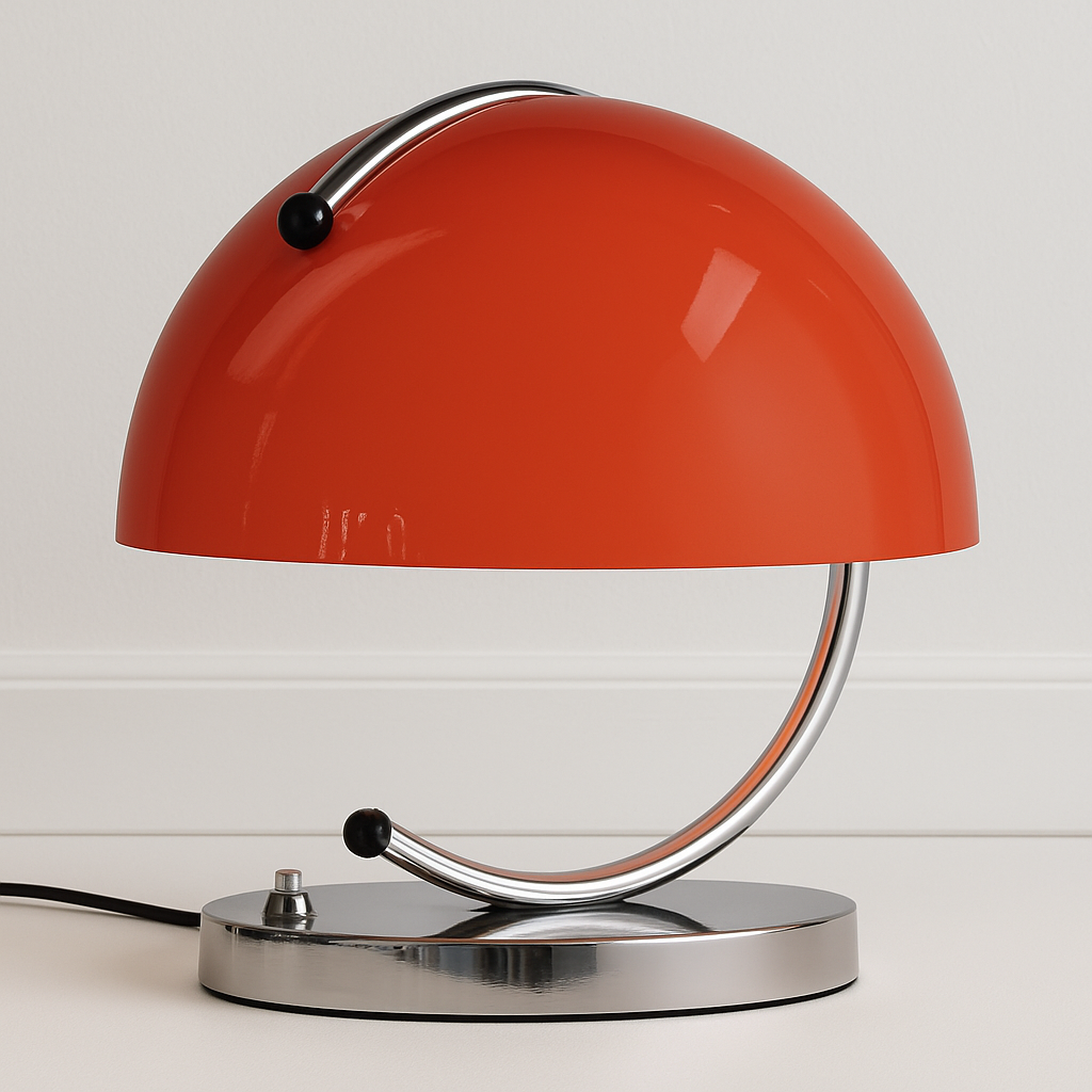 Luminária De Mesa Abajur Minimalista Tecido Metal Vidro Nezu