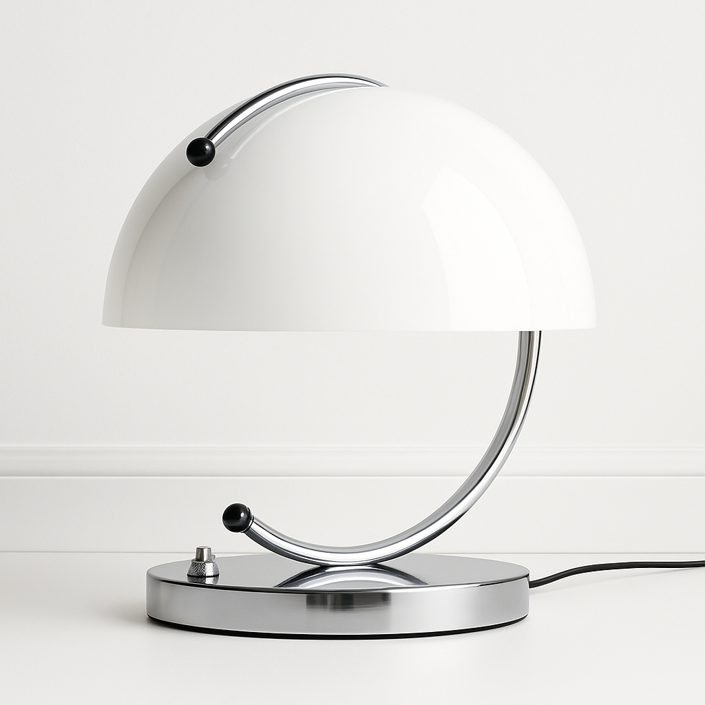 Luminária De Mesa Abajur Minimalista Tecido Metal Vidro Nezu
