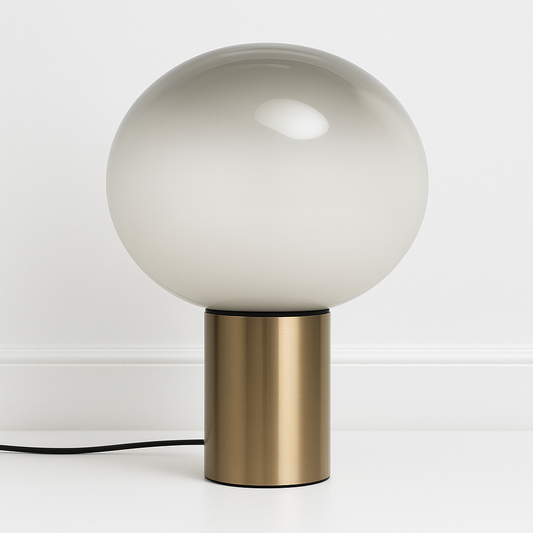 Luminária de Mesa Moderna Minimalista Metal Vidro Laguna