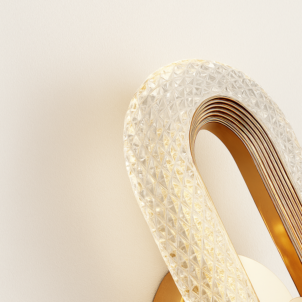 Luminária Arandela Moderna Clássica Cristal Dourado Samply
