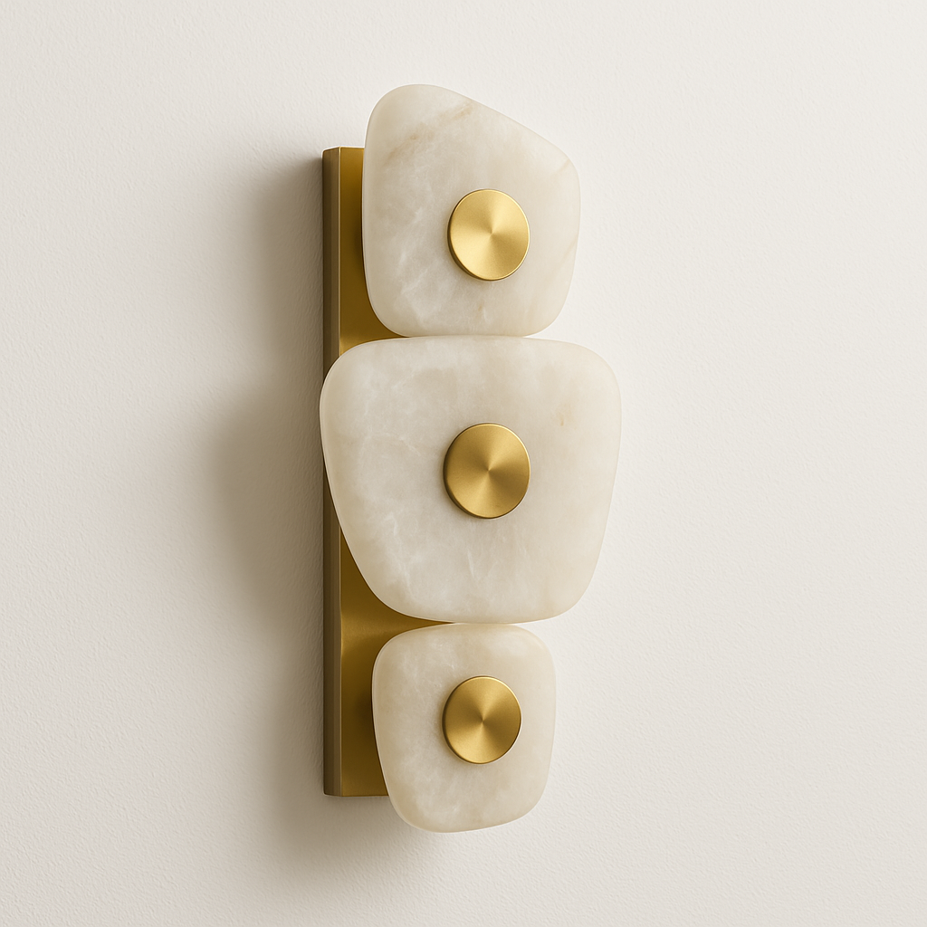 Luminária Arandela Moderna Minimalista Metal Mármore LED Marla