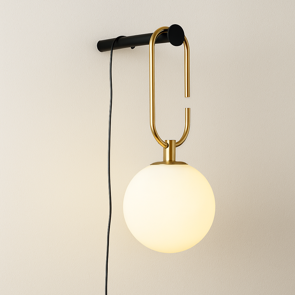 Luminária Arandela Moderna Minimalista Globo de Vidro Bella