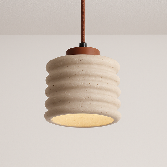 Luminária Pendente Moderna Minimalista Mármore Travertino Loggi