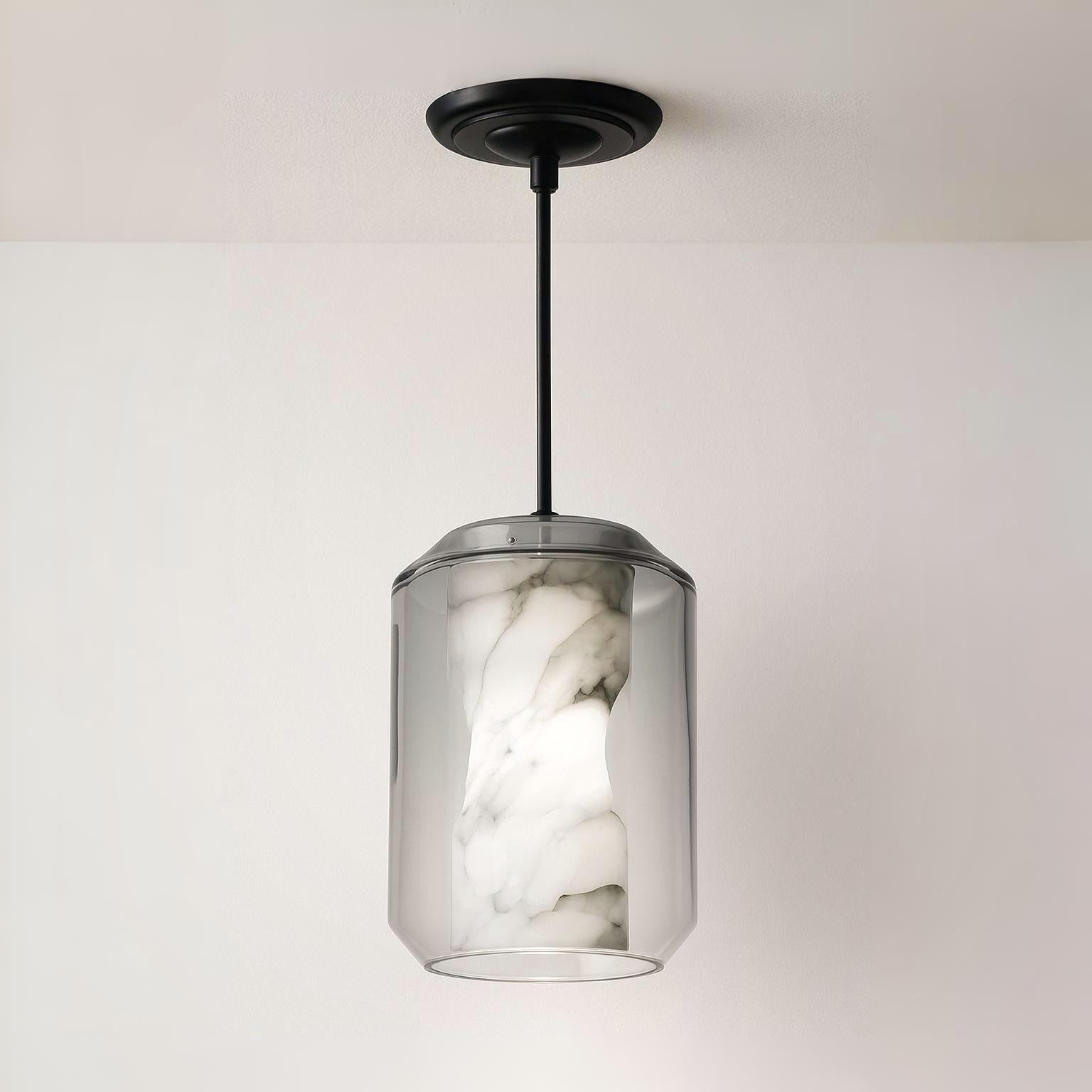 Luminária Pendente Moderna Minimalista Vidro Mármore Dosun