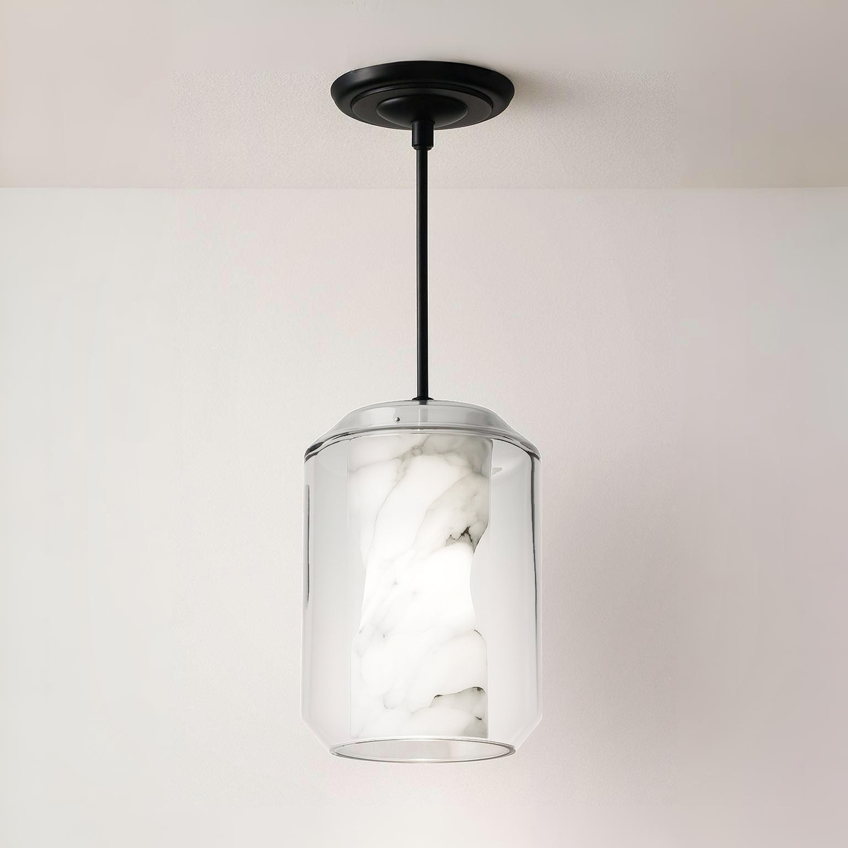 Luminária Pendente Moderna Minimalista Vidro Mármore Dosun