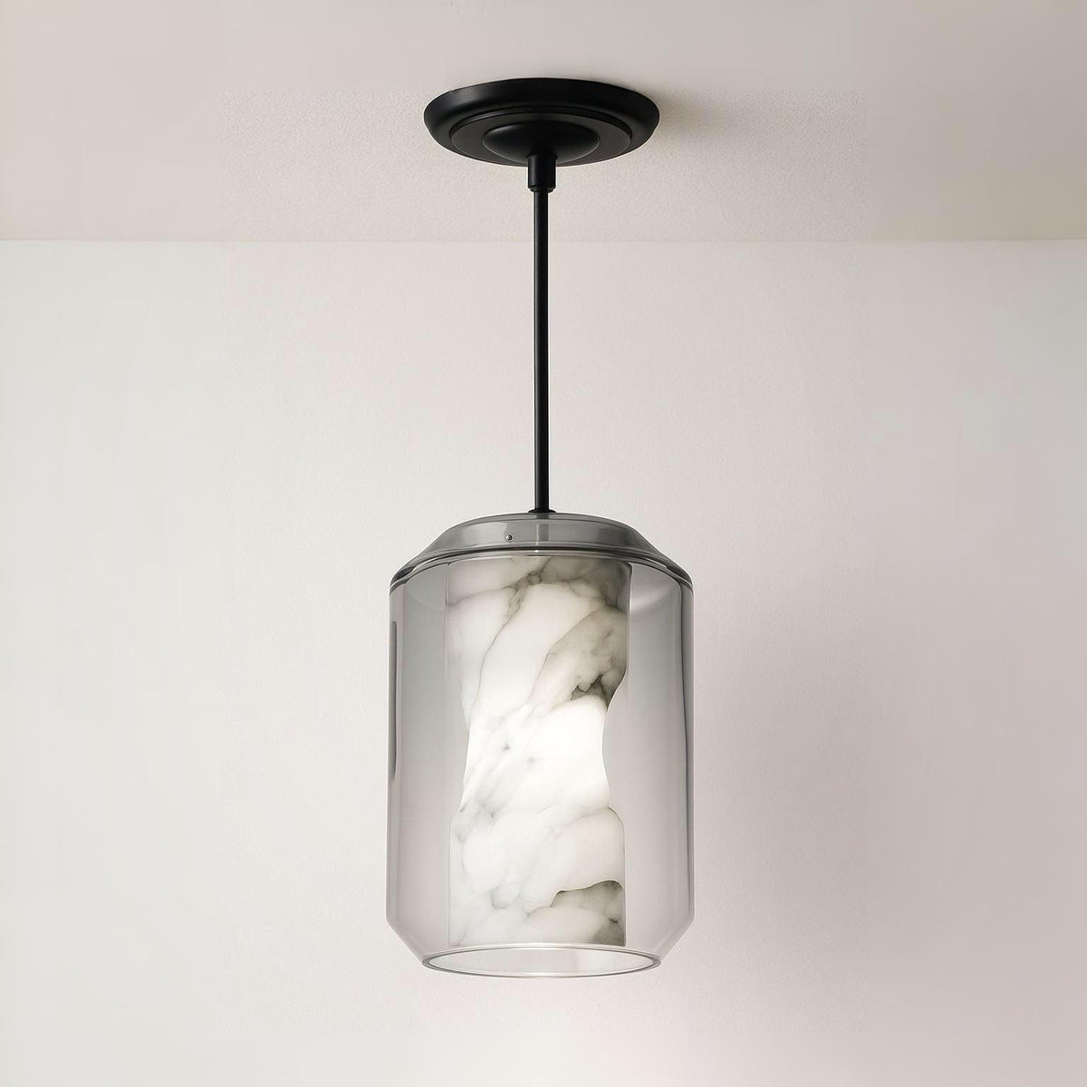 Luminária Pendente Moderna Minimalista Vidro Mármore Dosun