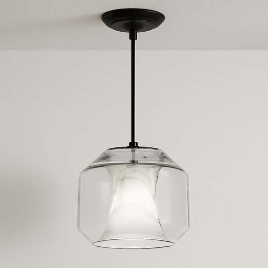 Luminária Pendente Moderna Minimalista Vidro Mármore Dosun