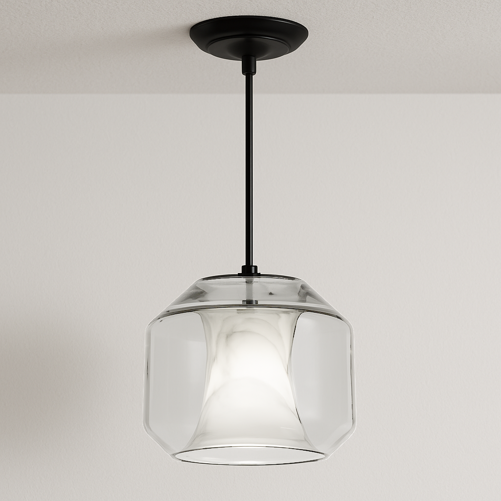 Luminária Pendente Moderna Minimalista Vidro Mármore Dosun