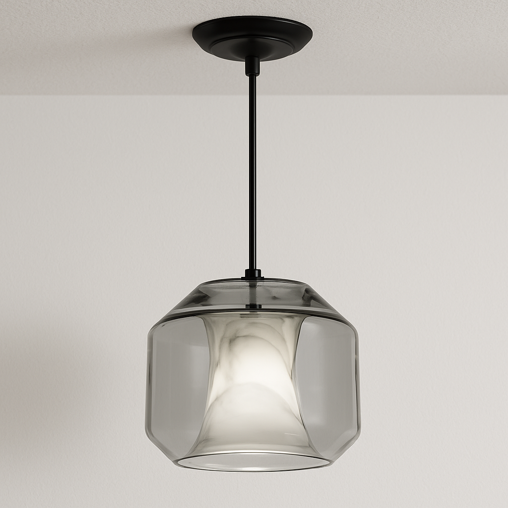 Luminária Pendente Moderna Minimalista Vidro Mármore Dosun