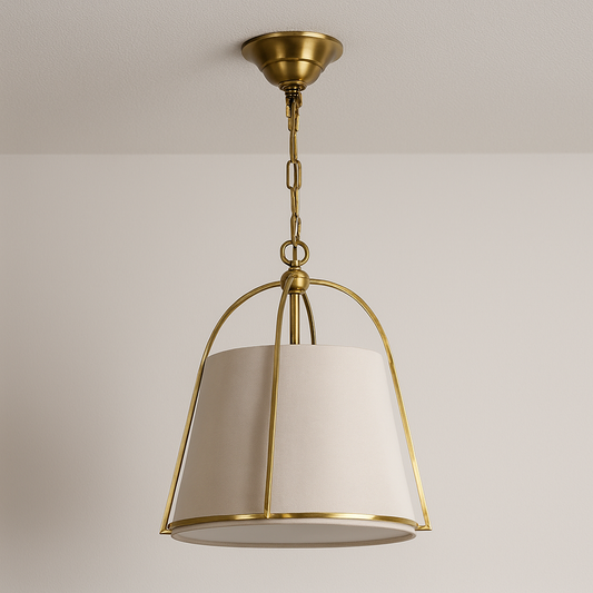 Luminária Pendente Moderna Minimalista Metal Tecido Daccaro