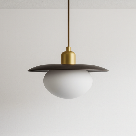 Luminária Pendente Moderna Minimalista Vidro Madeira Urani